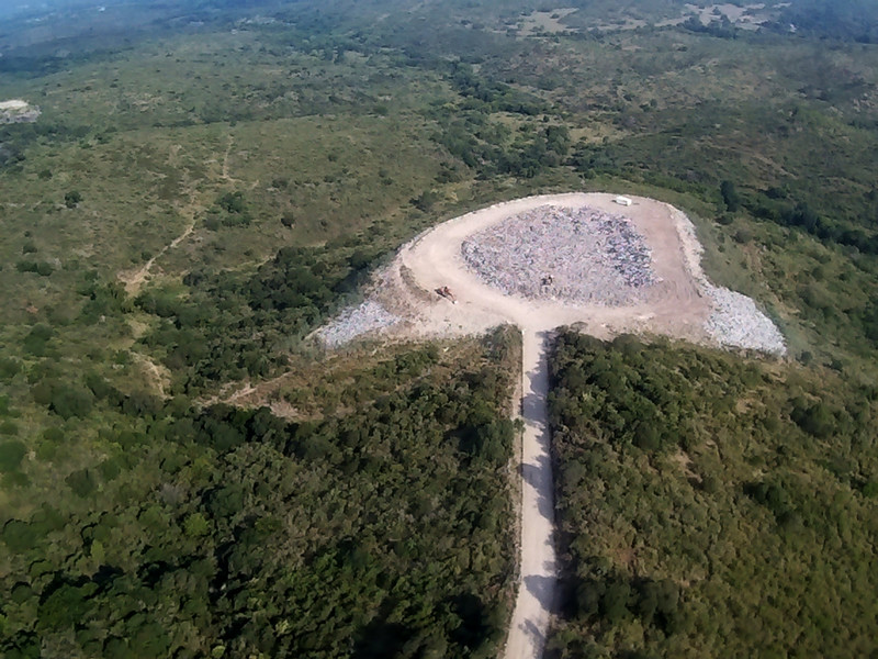 Imagen aérea del predio de gestión de residuos