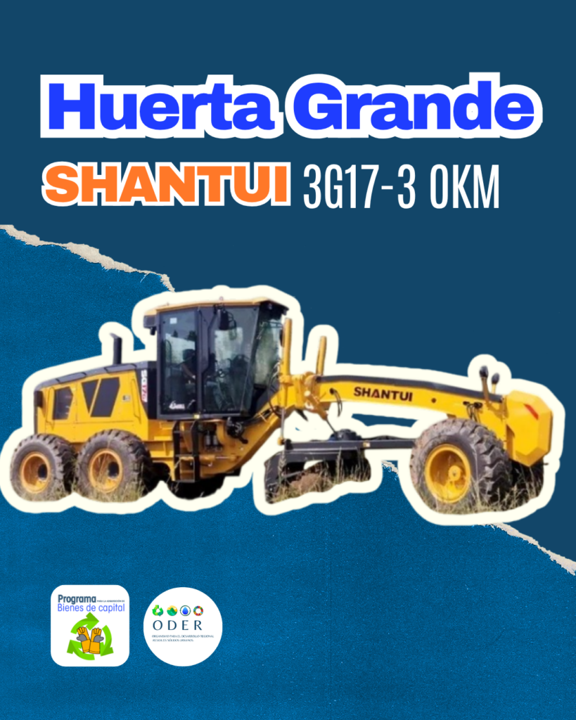 Máquina Shantui comprada por el Municipio de Huerta Grande